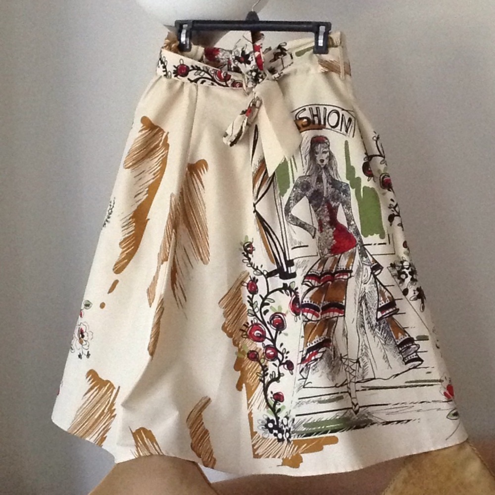 🍃🌹HER Destiny - Wide 'Paper Bag' Tie Waist Skirt